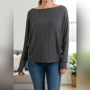 Xl Gray Long Sleeve Knit Top
